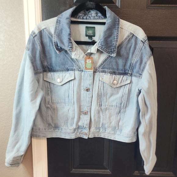 wild fable Jackets & Blazers - Wild Fable Green and Blue Denim Jacket
